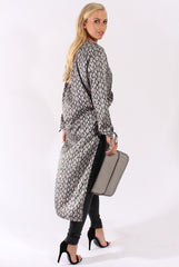 Snake Print Wrap Front Dip Hem Shirt - Kamlyn