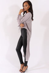 Grey Wrap Front Dip Hem Shirt - Kamlyn