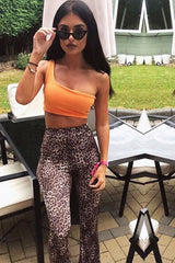 Orange One Shouldered Crop Top - Kamri