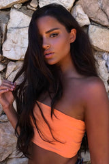 Orange One Shouldered Crop Top - Kamri