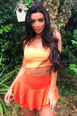 Orange Frill High Waisted Shorts - Claudelle