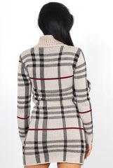 Beige Knitted Jumper Dress-Kande