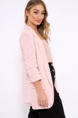 Rose Open Front Ruffled Sleeves Blazer - Kanna