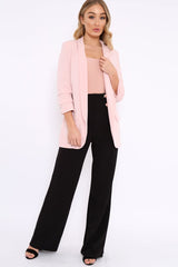 Rose Open Front Ruffled Sleeves Blazer - Kanna