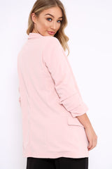 Rose Open Front Ruffled Sleeves Blazer - Kanna