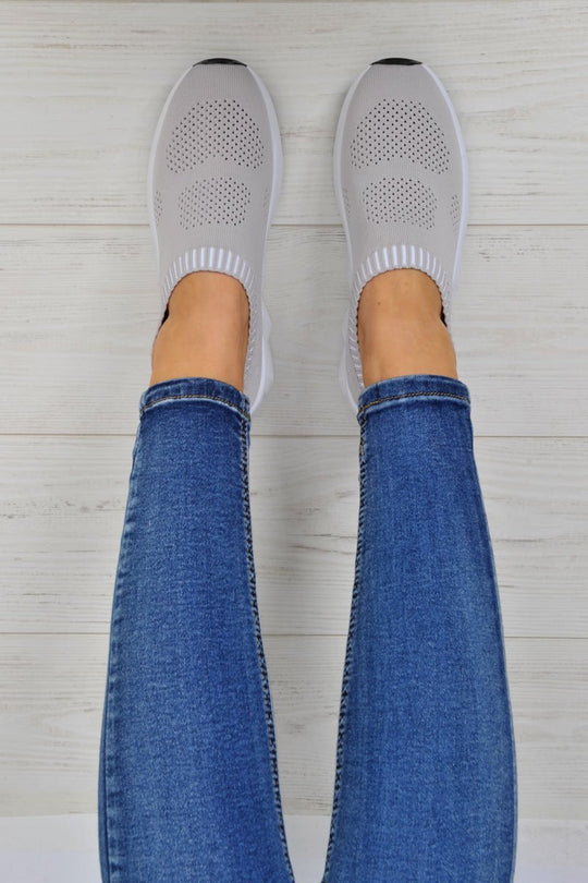 Grey Runner Sock Trainers - Kannon