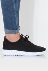Karlee Black Woven Trainers