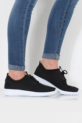 Karlee Black Woven Trainers