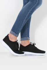 Karlee Black Woven Trainers