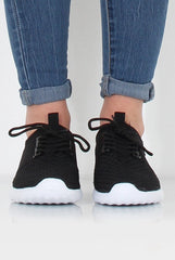Karlee Black Woven Trainers