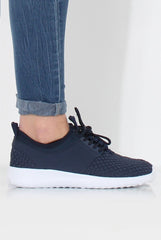 Karlee Blue Woven Trainers
