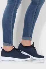 Karlee Blue Woven Trainers
