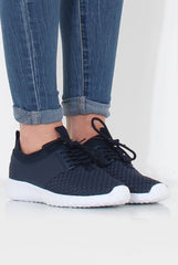 Karlee Blue Woven Trainers
