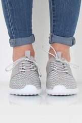 Karlee Silver Woven Trainers