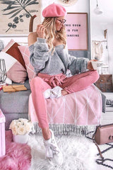 Rose Paper Bag Tie Waist Cigarette Trousers - Karmen