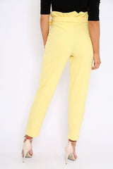 Yellow Paper Bag Tie Waist Cigarette Trousers - Karmen