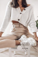 Nude Belted Croc Print Tapered Trousers - Aasia