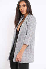 Hounds-tooth Red Tartan Blazer - Karrie