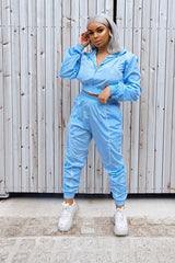 Light Blue Zip Front Hoodie Cuff Jogger Co-Ord - Kason