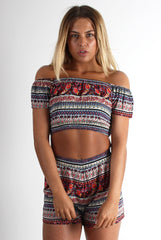 Katerina Red Paisley Crop Top