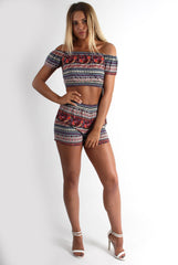 Katerina Red Paisley Shorts