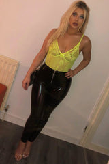 Lime Green Sheer Lace Bodysuit - Katia