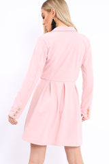 Rose Button Detail Blazer Dress - Kayleigh