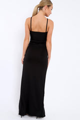 Black Lace Up Front Front Dress - Kailani