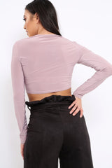 Lilac Twist Knot Front Crop Top - Keely