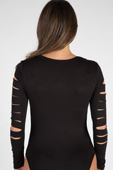 Black Cut Out Bodysuit - Keira