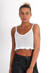 Kelis White Crochet Crop Top