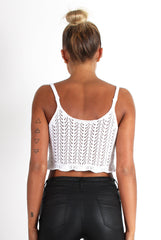 Kelis White Crochet Crop Top