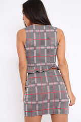Black And White Hound Tooth Check Co-ord Set - Kellie