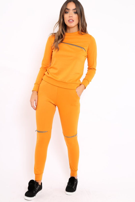 Mustard Zip Loungewear Set - Kelly