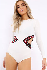 White Bodysuit with Cut Out Middle - Kelsa