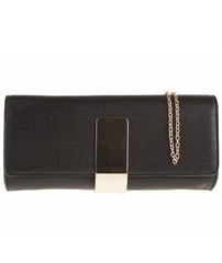 Gold Plaque Detail Clutch - Kelsey