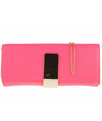 Gold Plaque Detail Clutch - Kelsey