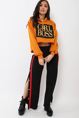 Orange Girl Boss Cropped Hoodie - Kelsy