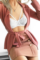 Rose Belted Blazer - Kenna