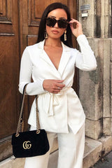 White Belted Blazer - Kenna