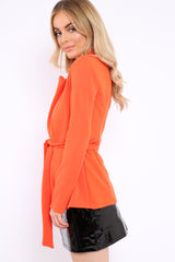 Orange Belted Blazer - Kenna