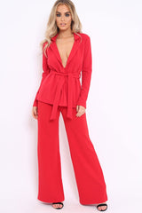 Red Belted Blazer - Kenna