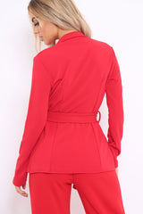 Red Belted Blazer - Kenna