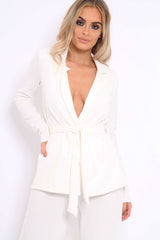 White Belted Blazer - Kenna