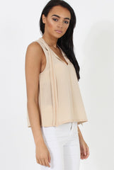 Nude V Front Tie Neck Top - Kennedy