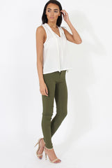 White V Front Tie Neck Top - Kennedy