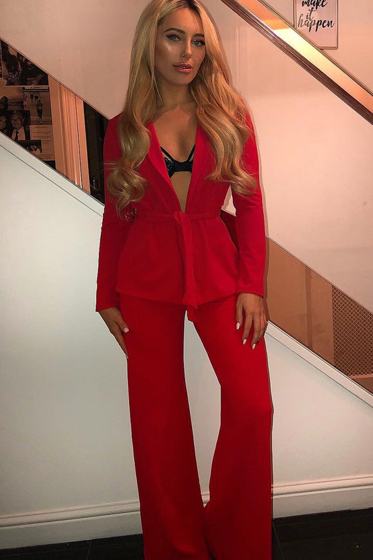 Red Belted Blazer - Kenna