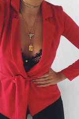 Red Belted Blazer - Kenna