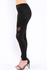 Black Shimmer Leggings - Kensley