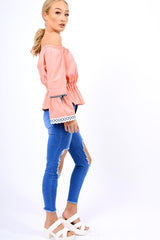 Rose Bardot Bell Sleeve Top - Kenzie